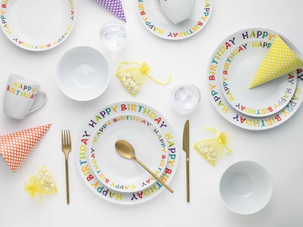 Set da tavola Luna Happy Birthday 32 x 33 x 33 cm