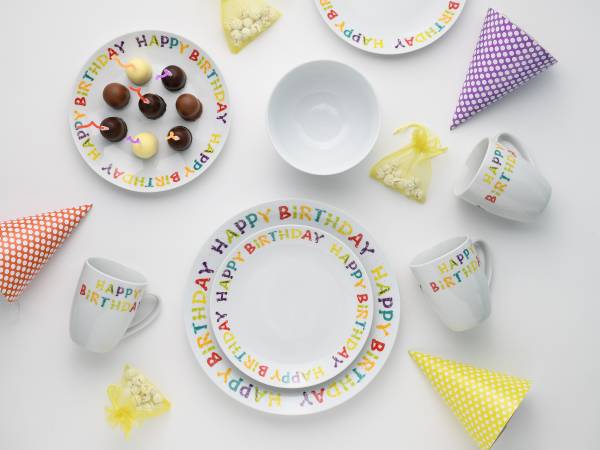 Set da tavola Luna Happy Birthday 32 x 33 x 33 cm