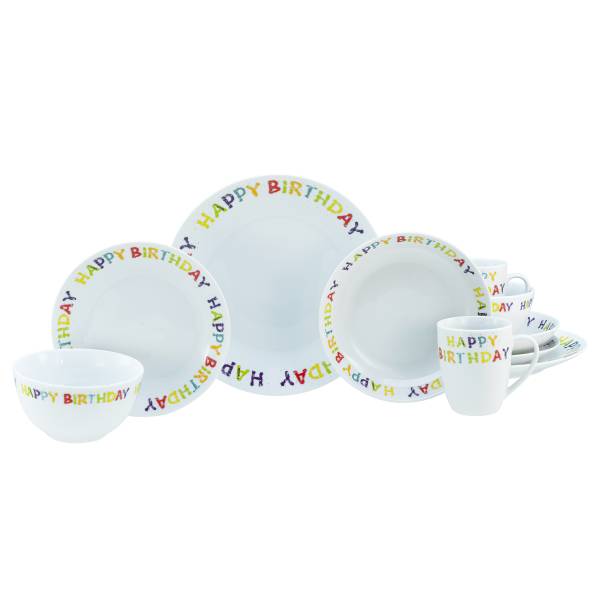 Serviesset Luna Happy Birthday 30 x 33 x 31 cm