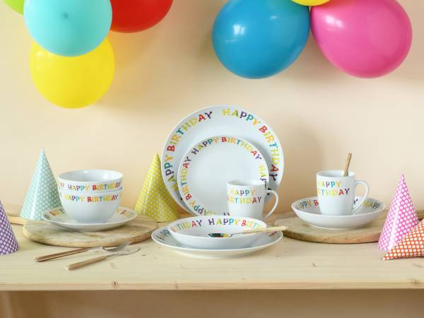 Serviesset Luna Happy Birthday 30 x 33 x 31 cm