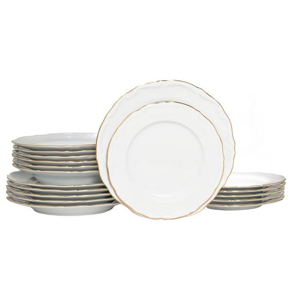 Tafelservice Maria Theresia Porzellan - Gold - 18-teilig