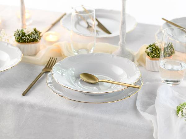 Tafelservice Maria Theresia Porzellan - Gold - 18-teilig