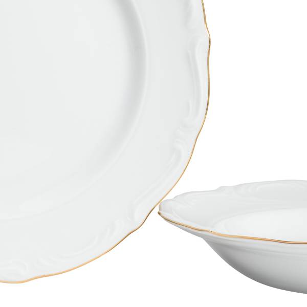 Tafelservice Maria Theresia Porzellan - Gold - 18-teilig