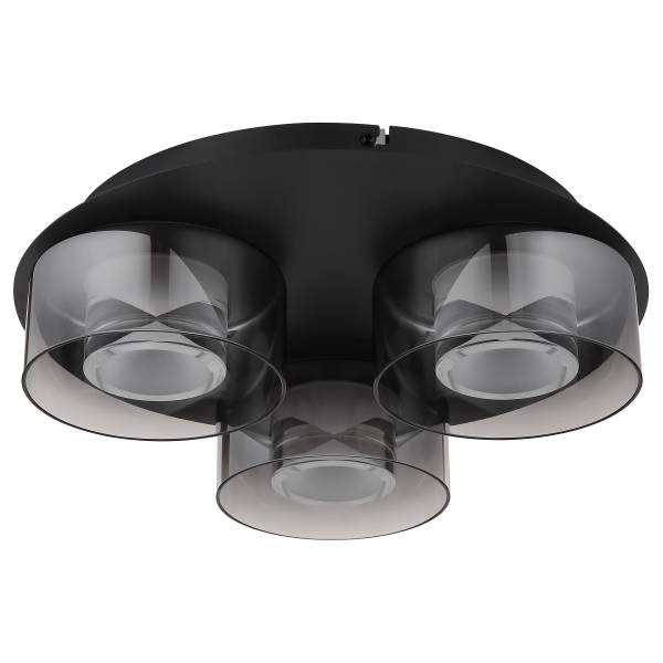 Lampada da soffitto LED Kuren Vetro fumè / Ferro - 1 punto luce