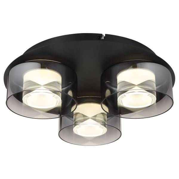Lampada da soffitto LED Kuren Vetro fumè / Ferro - 1 punto luce