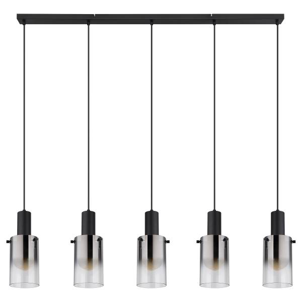 Pendelleuchte Zyla Rauchglas / Eisen - 5-flammig