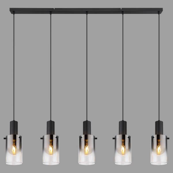 Pendelleuchte Zyla Rauchglas / Eisen - 5-flammig