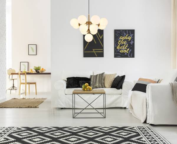 Pendelleuchte Luvix Opalglas / Eisen - 13-flammig