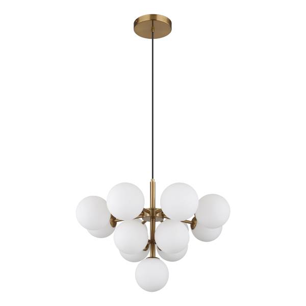 Pendelleuchte Luvix Opalglas / Eisen - 13-flammig