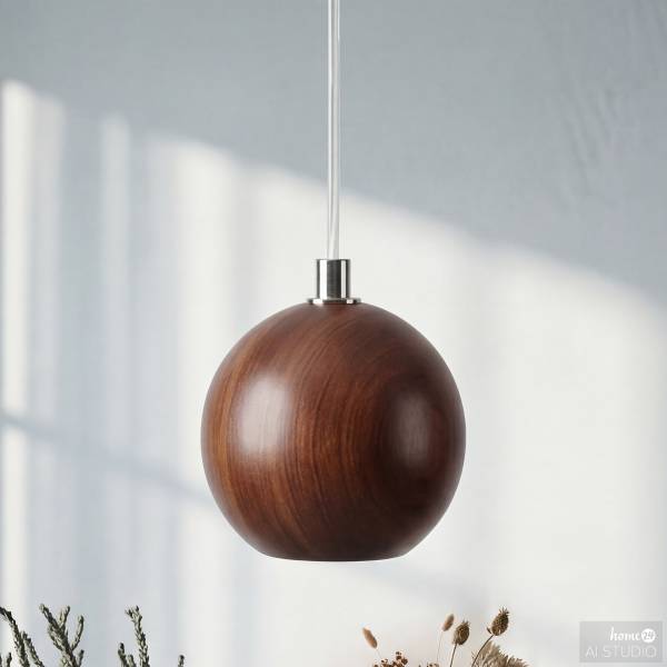 Lampada a sospensione FARIN Pino massello / Ferro - 1 punto luce - Marrone