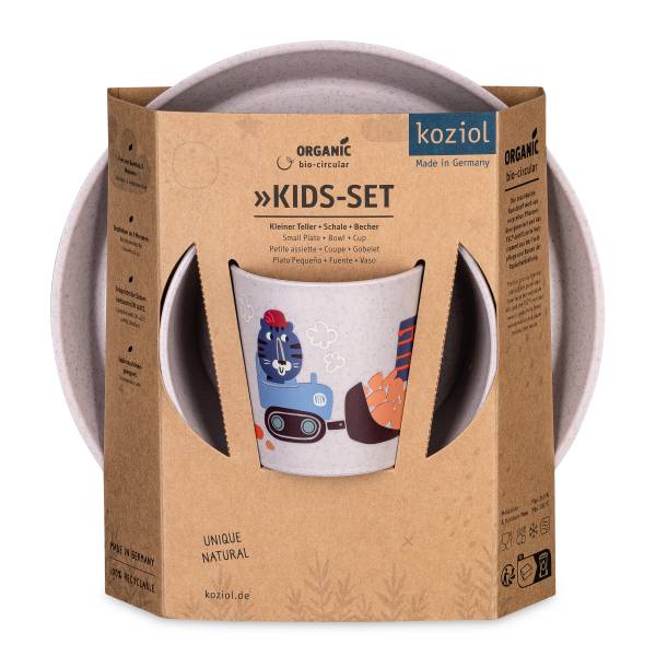 Ontbijtset Connect Trucks polypropeen - grijs