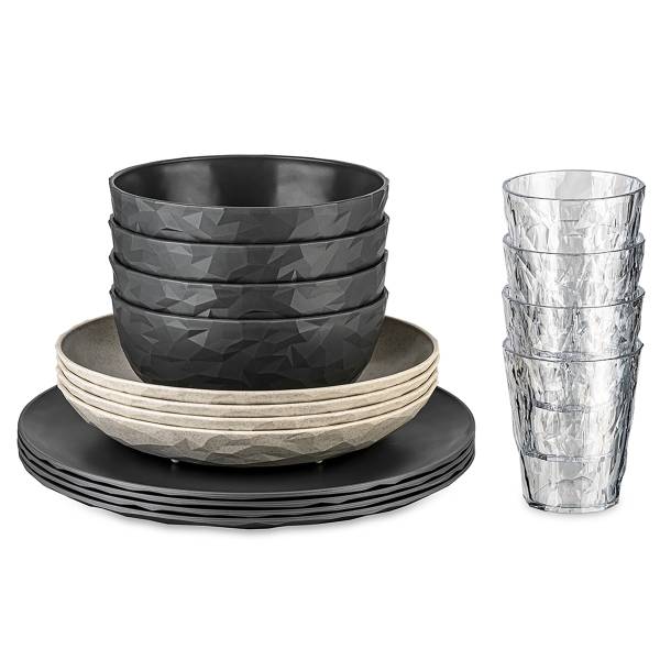 Kombiservice Club Set Göteborg Polypropylen - Grau / Beige