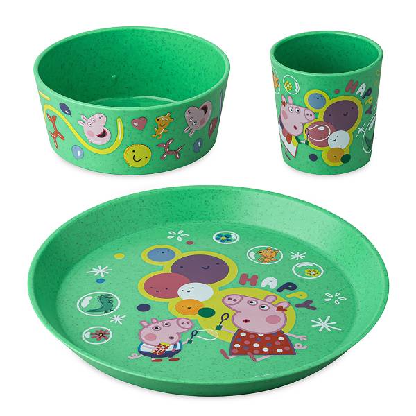 Frühstücksset Connect Peppa Pig Polypropylen - Grün