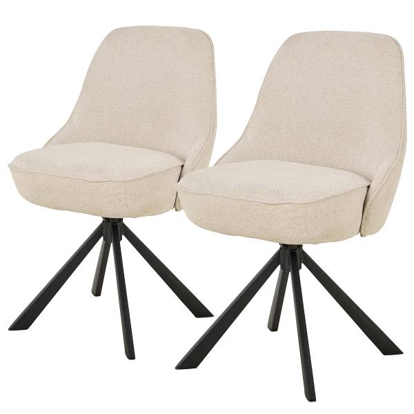 Set di 2 sedie girevoli Keukeu Tessuto Aphra: beige