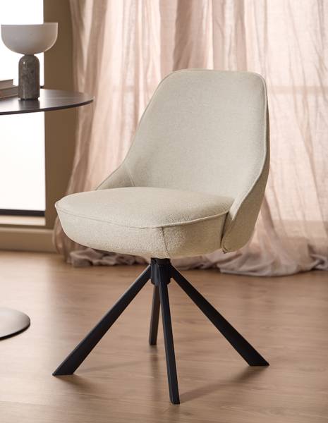 Set di 2 sedie girevoli Keukeu Tessuto Aphra: beige