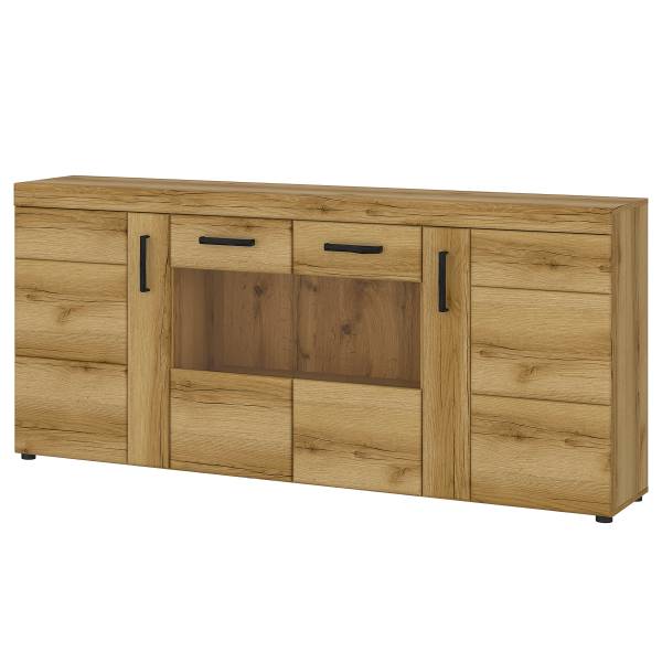 Sideboard Buscan mit Glastür Eiche Grandson Dekor - Breite: 185 cm