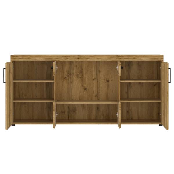 Sideboard Buscan mit Glastür Eiche Grandson Dekor - Breite: 185 cm