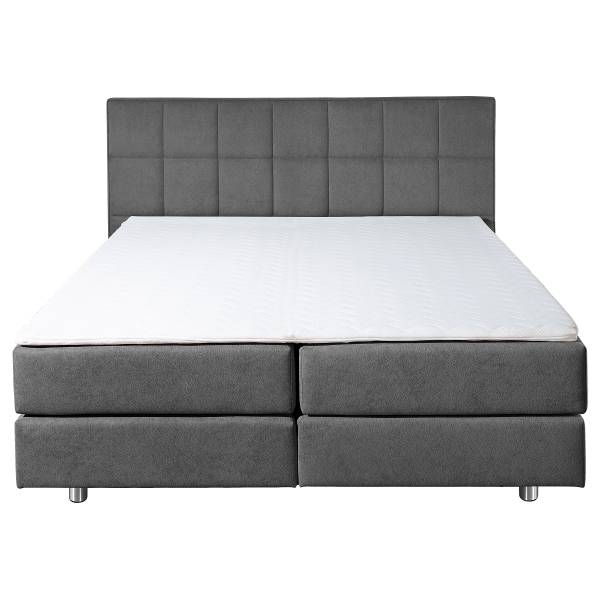 Boxspringbett Baggy Hall Microfaser - Anthrazit - 180 x 200cm - Bonellfederkernmatratze - H2