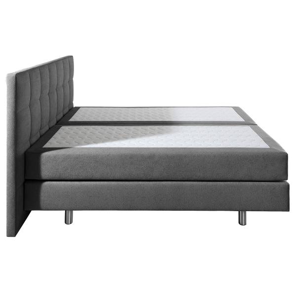 Boxspringbett Baggy Hall Microfaser - Anthrazit - 180 x 200cm - Bonellfederkernmatratze - H2