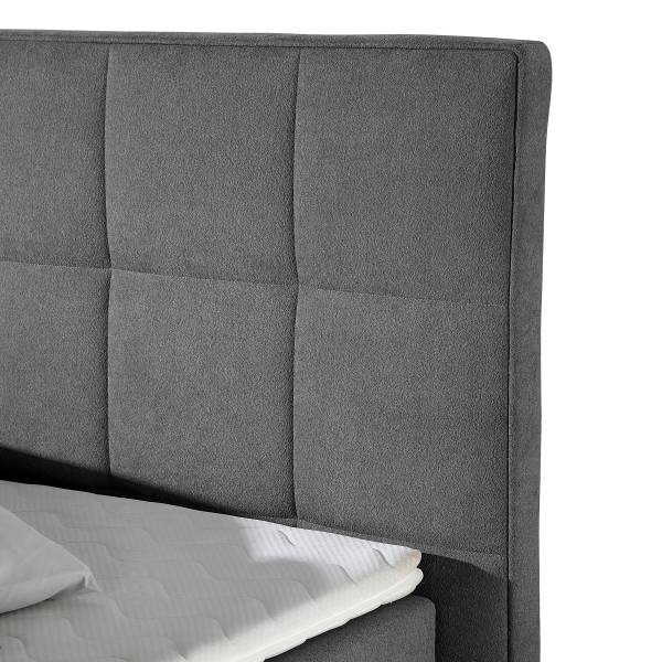 Boxspringbett Baggy Hall Microfaser - Anthrazit - 180 x 200cm - Bonellfederkernmatratze - H2