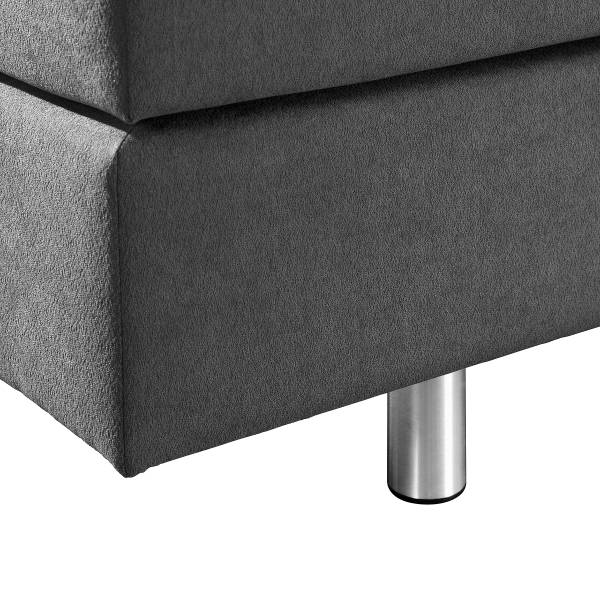 Boxspringbett Baggy Hall Microfaser - Anthrazit - 180 x 200cm - Bonellfederkernmatratze - H2