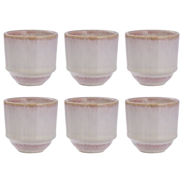 Set di 6 tazze TAVIRA Grès - Rosa opaco