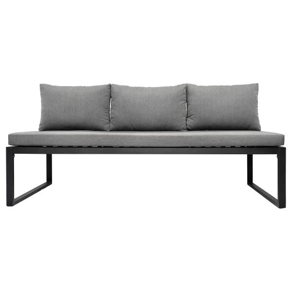 Loungeset Minto 6-teilig Eisen / Webstoff - Grau / Anthrazit