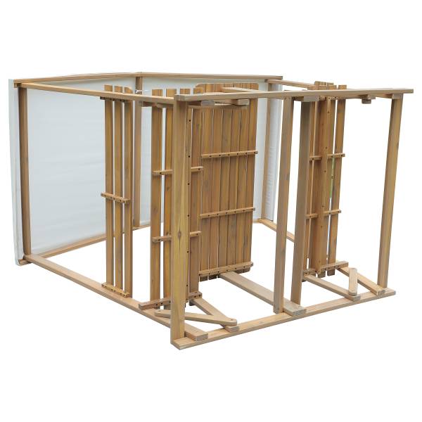 Überdachte Gartensitzgruppe Eterra Akazie massiv / Polyester - Braun