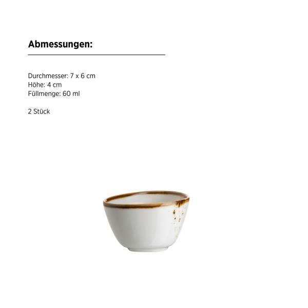 Servierschalen Pintar 8-teilig Porzellan - Weiß / Braun