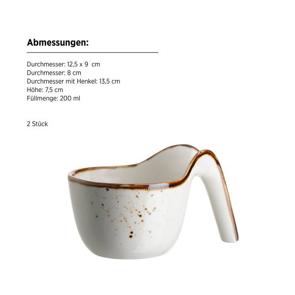 Servierschalen Pintar 8-teilig Porzellan - Weiß / Braun