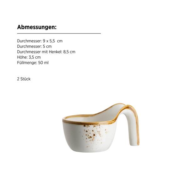 Servierschalen Pintar 8-teilig Porzellan - Weiß / Braun