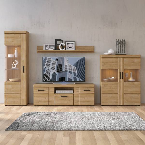 Set di 4 mobili Buscan - Vetrina Effetto rovere - Apertura a sinistra