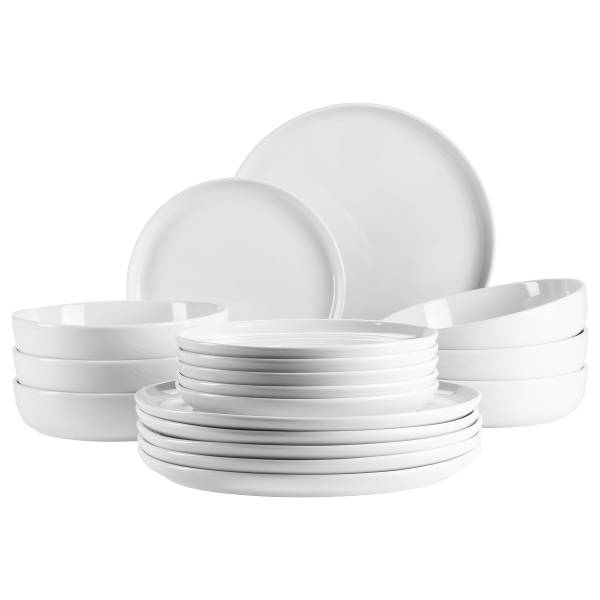 Speiseteller Navina 18-teilig Porzellan - Weiß