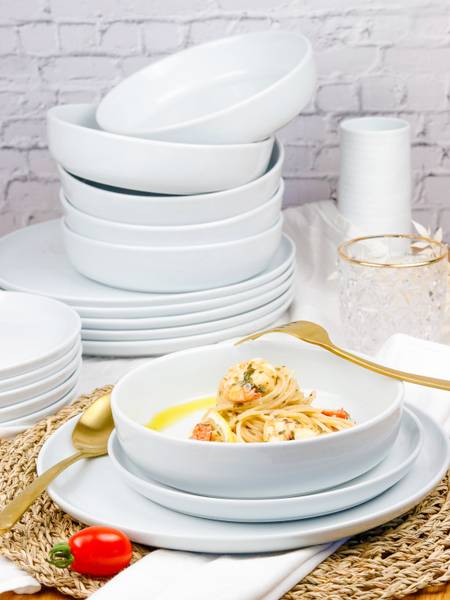 Speiseteller Navina 18-teilig Porzellan - Weiß