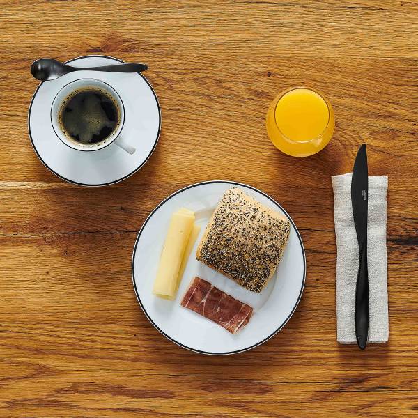 Tafelservice Nola 12-teilig Porzellan - Weiß / Schwarz
