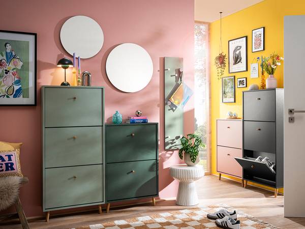 Scarpiera Bjarne Verde scuro - Altezza: 131 cm