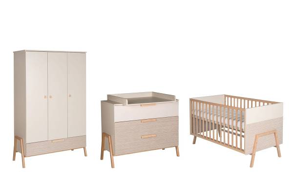 Set di 3 mobili per neonato Happy Crema / Faggio