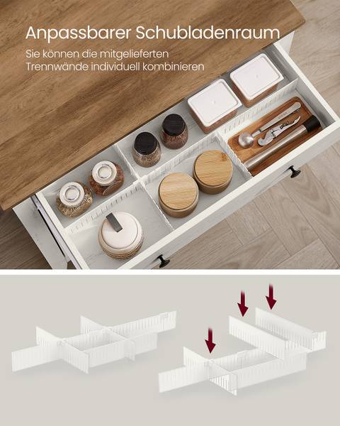 Kommode Semoum Weiß / Eiche Dunkel Dekor