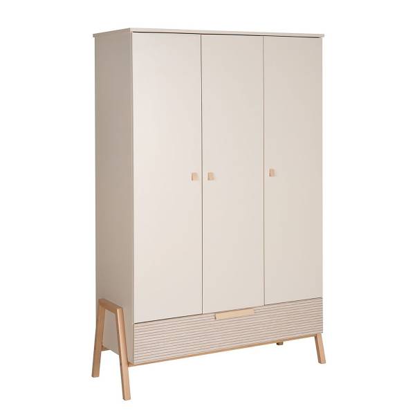 Kleiderschrank Happy Cremeweiß / Buche