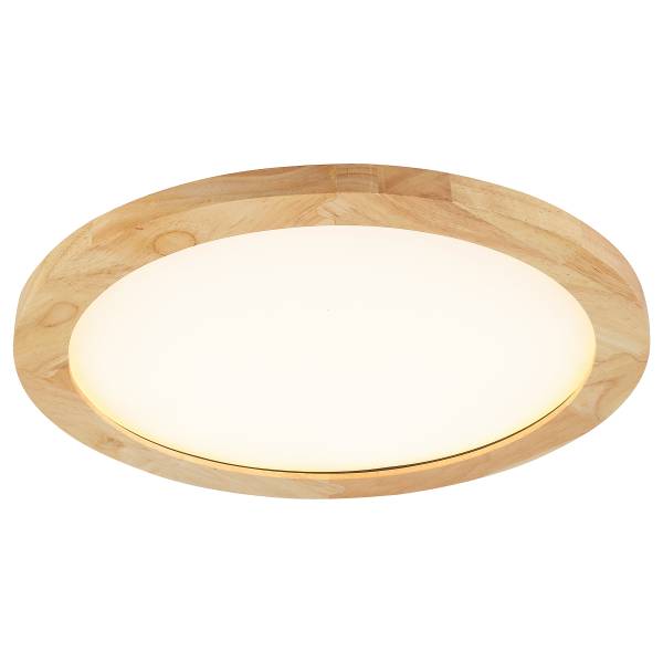 LED-Deckenleuchte Hina Eisen - Weiß / Holzoptik