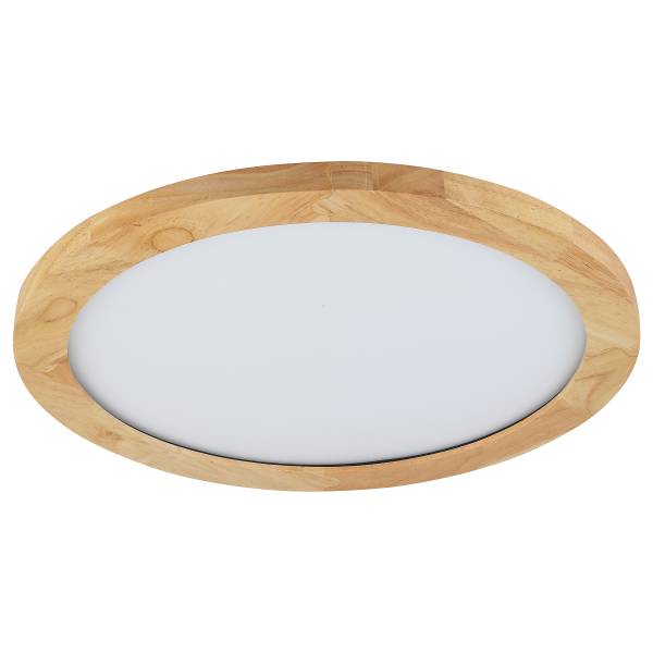 LED-Deckenleuchte Hina Eisen - Weiß / Holzoptik