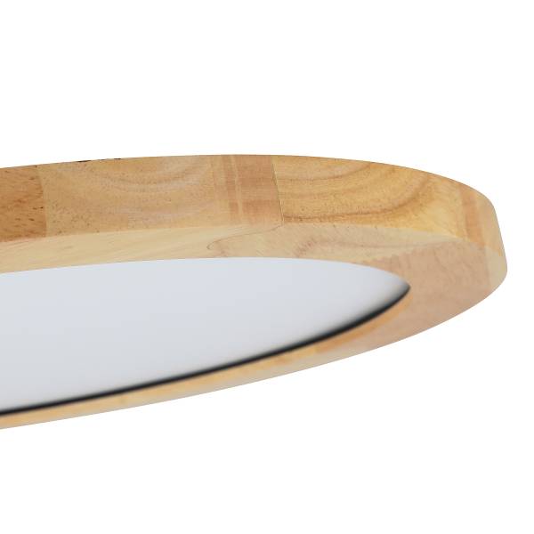 LED-Deckenleuchte Hina Eisen - Weiß / Holzoptik