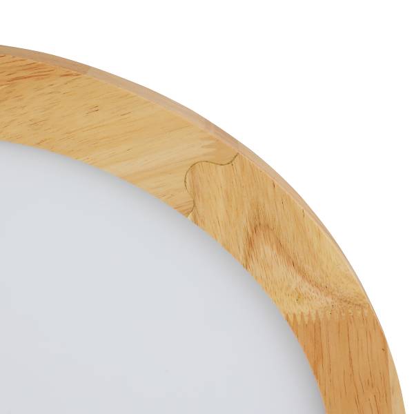 LED-Deckenleuchte Hina Eisen - Weiß / Holzoptik