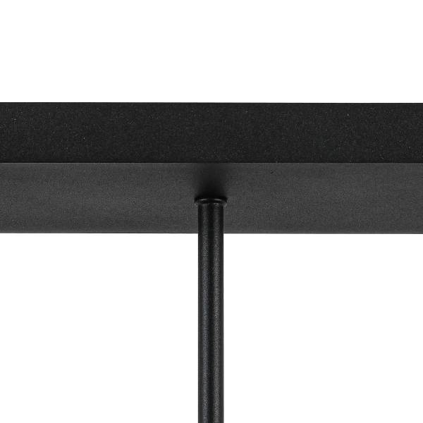 Plafondlamp Vici ijzer/rookglas - zwart