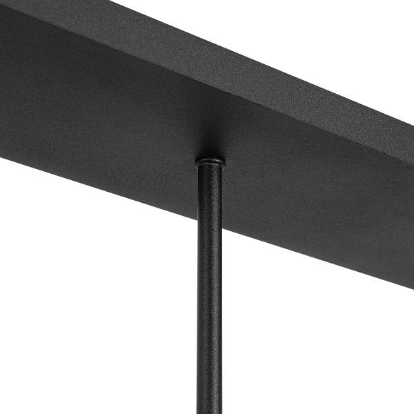 Plafondlamp Vici ijzer/rookglas - zwart