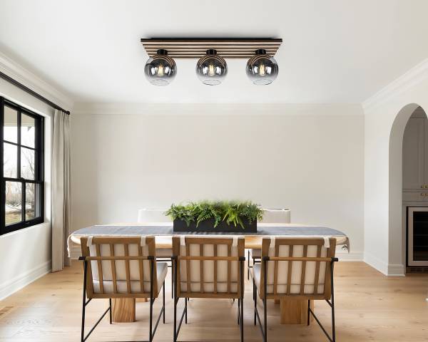 Lampada da soffitto Kentucky Ferro / vetro fumé - Nero