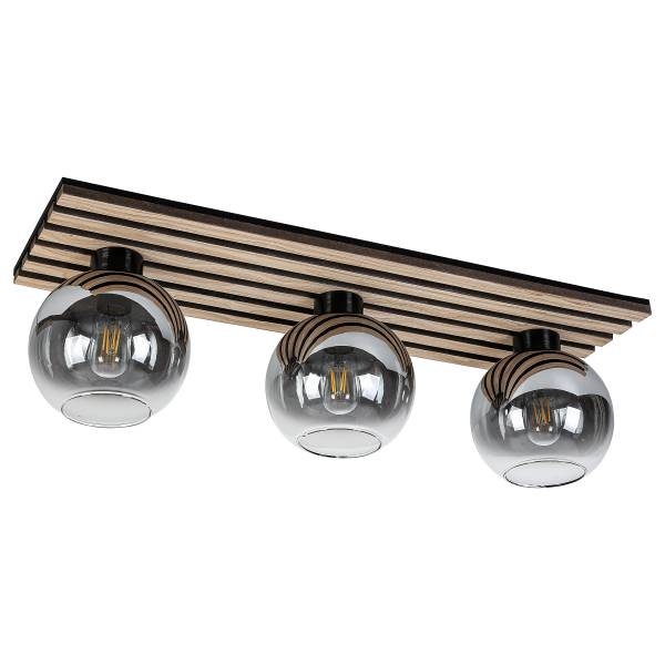 Lampada da soffitto Kentucky Ferro / vetro fumé - Nero