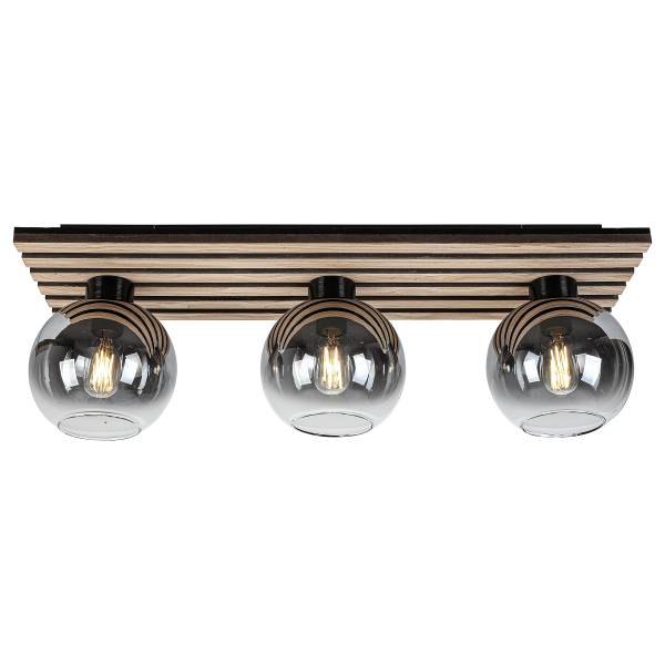 Lampada da soffitto Kentucky Ferro / vetro fumé - Nero
