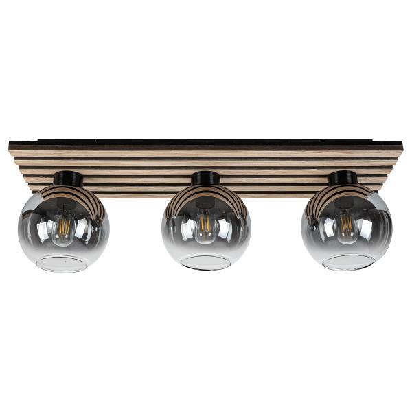 Lampada da soffitto Kentucky Ferro / vetro fumé - Nero
