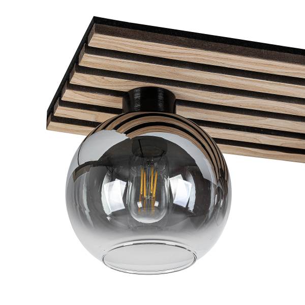 Lampada da soffitto Kentucky Ferro / vetro fumé - Nero